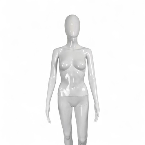 Glossy White Female Faceless Display Egg Head Mannequin – Sleek Retail Showcase