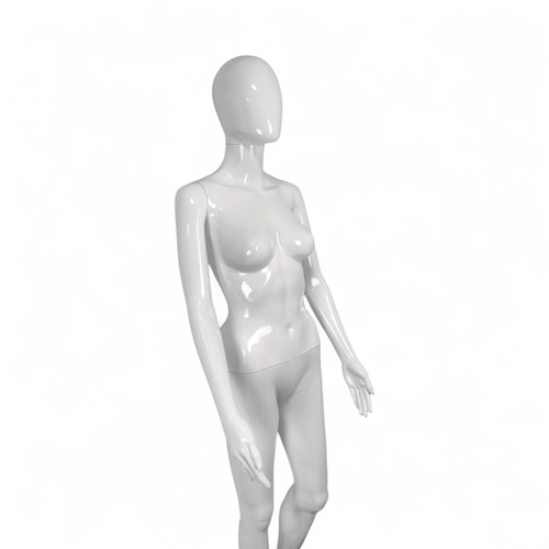 Glossy White Female Faceless Display Egg Head Mannequin – Sleek Retail Showcase