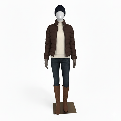 Glossy White Female Faceless Display Egg Head Mannequin – Sleek Retail Showcase