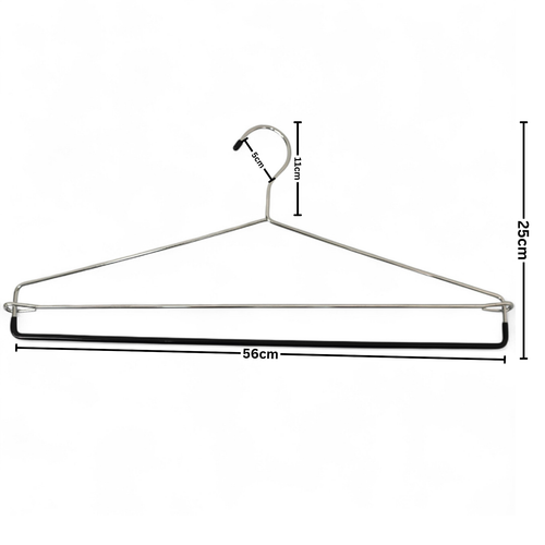 Heavy Duty Chrome Plated Adjustable Blanket Hanger with Black Non-Slip Coating