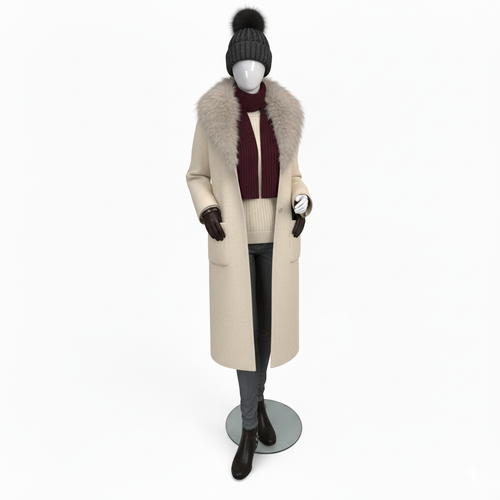 Female Fiberglass Mannequin Glossy White Finish Forward Leg with Glass Stand, full-height product view on a white background, gallery image 7 of 15