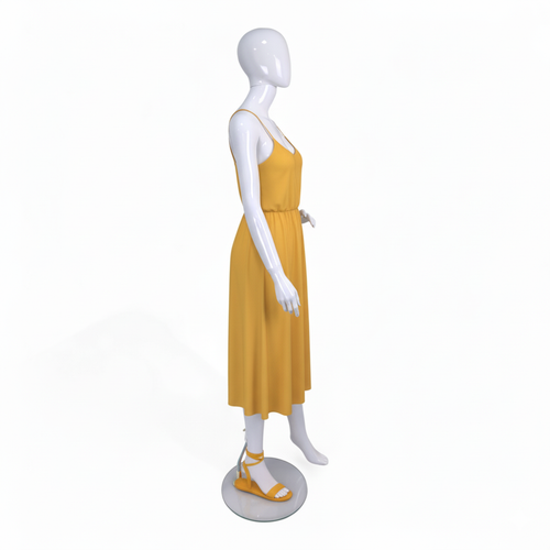 White Glossy Female Faceless Display Egg Head Mannequin – Sleek Retail Showcase