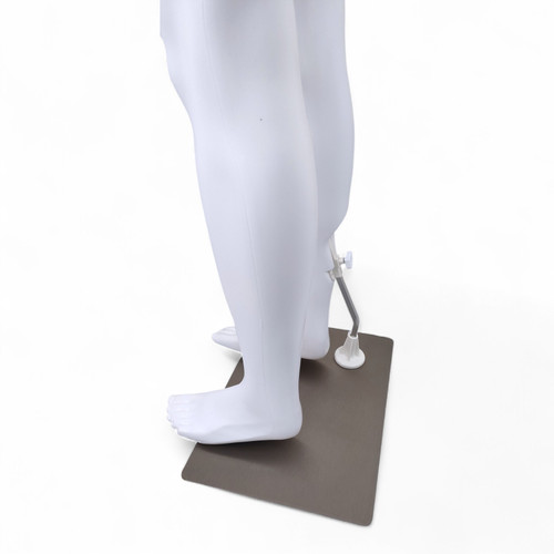 Male Mannequin Matt White Plastic Display with Rotating Head and Metal Stand, full-height product view on a white background, gallery image 12 of 15