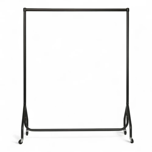 Black Heavy-Duty Clothes Rail, close product view on a white background