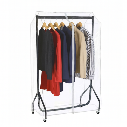 Clear Zip Clothes Rail Cover – PVC Garment Protector, 7 Sizes (2–6 ft)