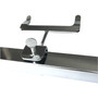 Chrome Square Screw-In Card Holder for Clothes Rails - Sign Clip, Adjustable POS, close product view on a white background, balanced, centred square layout