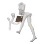 White Matt Female Faceless Display Egg Head Mannequin, full-height product view on a white background, gallery image 8 of 14