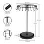 Rotating Jewellery Holder Stand (23 Hooks) | 34.8x20.5cm Metal Spinning Rack