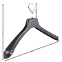 Black Plastic Jacket Hanger 44cm Wide Shoulder –Heavy-Duty Coat Clothes Hanger