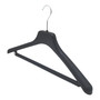 Large Plastic Suit Hanger 44cm Black, close product view against a light background