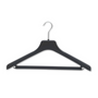 Large Plastic Suit Hanger 44cm Black – Wide Shoulders & Trouser Bar for Men’s Suits