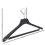 Large Plastic Suit Hanger 44cm Black – Wide Shoulders & Trouser Bar for Men’s Suits