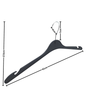Plastic Coat Hanger 41cm Black – Slim Space-Saving Clothes Hanger with Notches