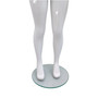 Child’s Fiberglass Egg Head Display Mannequin 116cm Gloss White with Glass Stand
