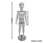 Child’s Fiberglass Egg Head Display Mannequin 116cm Gloss White with Glass Stand, full-height product view against a light background