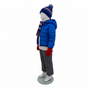 Child’s Fiberglass Egg Head Display Mannequin 116cm Gloss White with Glass Stand, full-height product view on a white background, open, centred square layout