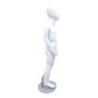 White Child’s Fiberglass Egg Head Display Mannequin 116cm Gloss with Glass Stand, gallery image 14 of 17