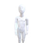 White Child’s Fiberglass Egg Head Display Mannequin 116cm Gloss with Glass Stand