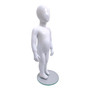 Child’s White Fiberglass Egg Head Display Mannequin 86cm Gloss with Glass Stand