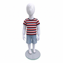 Child’s White Fiberglass Egg Head Display Mannequin 86cm Gloss with Glass Stand