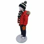 Child’s White Fiberglass Egg Head Display Mannequin 86cm Gloss with Glass Stand, full-height product view on a white background, balanced, centred square layout