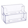 Clear Acrylic 2-Tier Business Card Holder, product shown on a white background, balanced, centred square layout