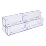 Clear Acrylic 2-Tier 4 Pocket Business Card Holder, product shown on a white background