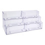Clear Acrylic 6-Pocket 3-Tier Business Card Holder, product shown on a white background, balanced, centred square layout