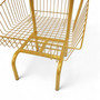 3 Tier Golden Wire Basket Stand–Freestanding Display Rack for Bread,Snacks & More, close product photograph