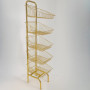 5 Tier Golden Wire Basket Stand–Freestanding Display Rack for Bread,Snacks & More