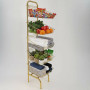 5 Tier Golden Wire Basket Stand–Freestanding Display Rack for Bread,Snacks & More