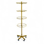 4 Tier Rotating Golden Metal Display Rack for Jewelry, Socks & Lingerie, full-height product view on a white background, full-height product photograph