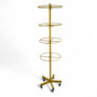 4 Tier Rotating Golden Metal Display Rack for Jewelry, Socks & Lingerie, full-height product view on a white background