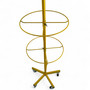 4 Tier Rotating Golden Metal Display Rack for Jewelry, Socks & Lingerie, full-height product view on a white background, gallery image 9 of 11