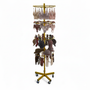 4 Tier Rotating Golden Metal Display Rack for Jewelry, Socks & Lingerie, full-height product view on a white background, balanced, centred square layout