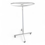 White Circular Clothes Rail Stand 360° Adjustable Height Retail Display Rack, full-height product view on a white background, full-height product photograph