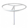 White Circular Clothes Rail Stand 360° Adjustable Height Retail Display Rack, close product view on a white background, balanced, centred square layout