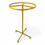 Golden Circular Clothes Rail Stand 360° Adjustable Height Retail Display Rack, full-height product view on a white background, full-height product photograph
