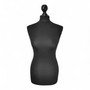 Female Display Bust Tailors Dummy–Adjustable Height,Black Torso with Chrome Base