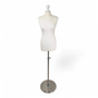 Female Display Bust Tailors Dummy–Adjustable Height,Cream Torso with Chrome Base