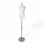 Female Display Bust Tailors Dummy–Adjustable Height,Cream Torso with Chrome Base
