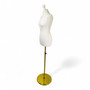 Female Display Bust Tailors Dummy –Adjustable Height, Cream Torso with Gold Base
