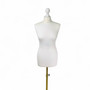 Female Display Bust Tailors Dummy –Adjustable Height, Cream Torso with Gold Base