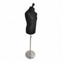 Male Display Bust Tailors Dummy –Adjustable Height, Cream Torso with Chrome Base, open, centred square layout