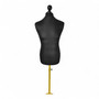 Male Display Bust Tailors Dummy – Adjustable Height, Black Torso with Gold Base