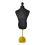 Male Display Bust Tailors Dummy – Adjustable Height, Black Torso with Gold Base