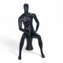 Male Seated Mannequin, front-facing display on a white background
