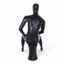 Male Seated Mannequin – Egg Head Black Finish – Durable Retail Display with Stool