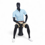 Male Seated Mannequin, full-height product view on a white background, full-height product photograph