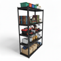 Heavy-Duty Boltless Steel Shelving Unit, Powder-Coated, Adjustable 5-Tier Rack, full-height product view on a white background